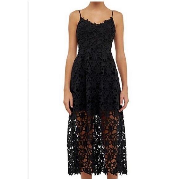 ASTR The Label Midi Dress Size XL Lace Cocktail Wedding Guest Fairy Whimsy Black - Picture 4 of 16